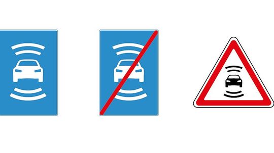 В России разработали новые дорожные знаки для беспилотных автомобилей